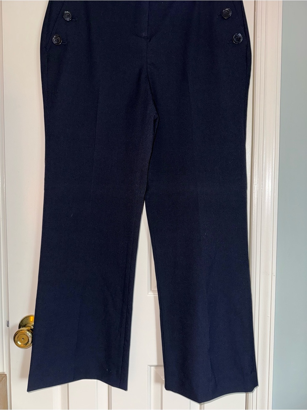 Carolina Belle Navy Wide-Leg Button Detail Pants